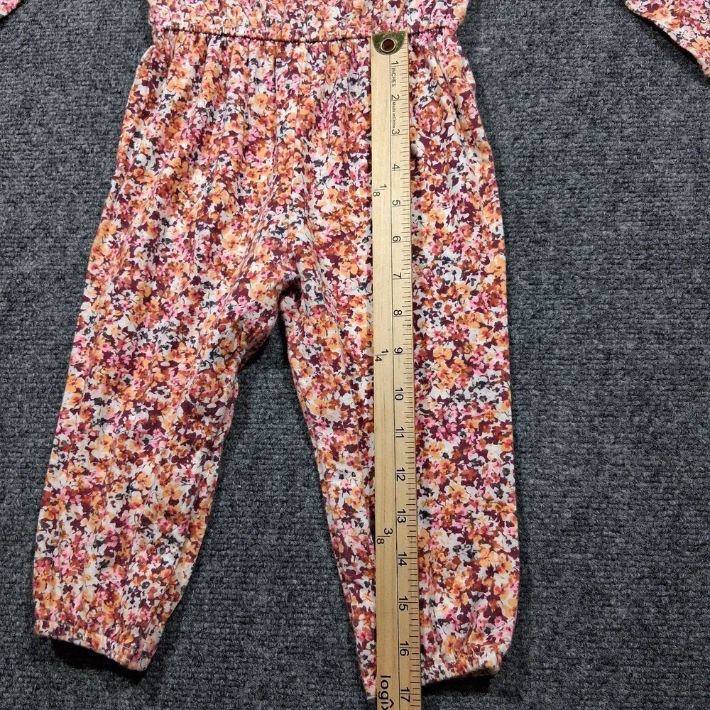 Old Navy Girls 2T Multifloral Long Sleeve‎ Everyday Cotton Jumpsuit 765408-02